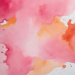 Colorful watercolor background with splashes of pink and peach tones.