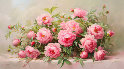 Bouquet of Pink Flowers Painting