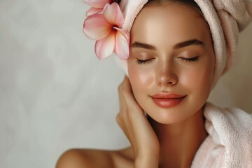Spa Serenity: Model Showcasing Skin Care

