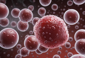 Crimson blood cells in motion