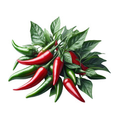 Pepper isolated on transparent background Vegetables Ai generative.