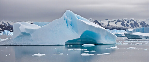 Transparent background iceberg illustration - Artificial intelligence
