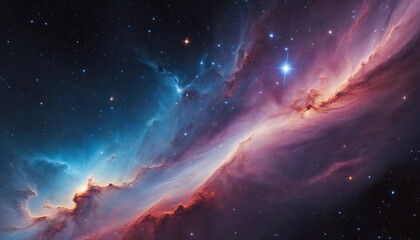 Vivid cosmic nebula in space