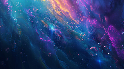Colorful Background With Bubbles and Stars