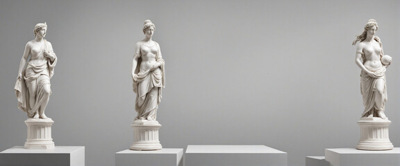 Marble statue collection on clear backdrop - Imaginary Character, Creative Technology