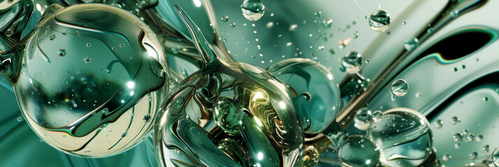 abstract glass droplets background, generative AI