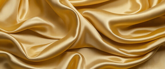Obraz premium Golden silk fabric set isolated on transparent background - Creative design