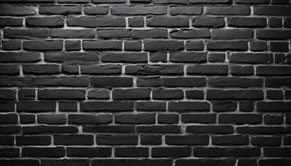 Realistic black brick wall texture for urban loft interior design and website banners, with a vintage rustic charm 