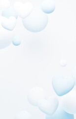 3D背景素材_ハート_白