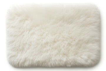 Soft Fur, Fluffy White Texture: A Beautiful Close-Up of Nature's Warm Beauty on a Decorative Sheepskin Carpet