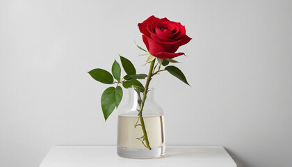 red rose in vase