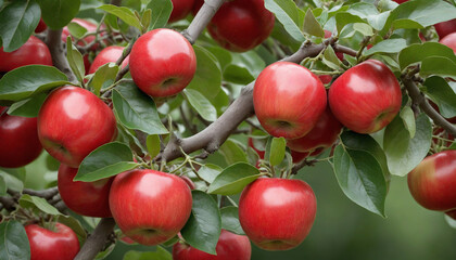 Crimson apple orchard
