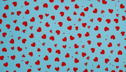 Love symbols on azure backdrop