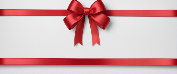 Red ribbon and bow, sliced out