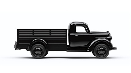 Black truck isolated on white background.