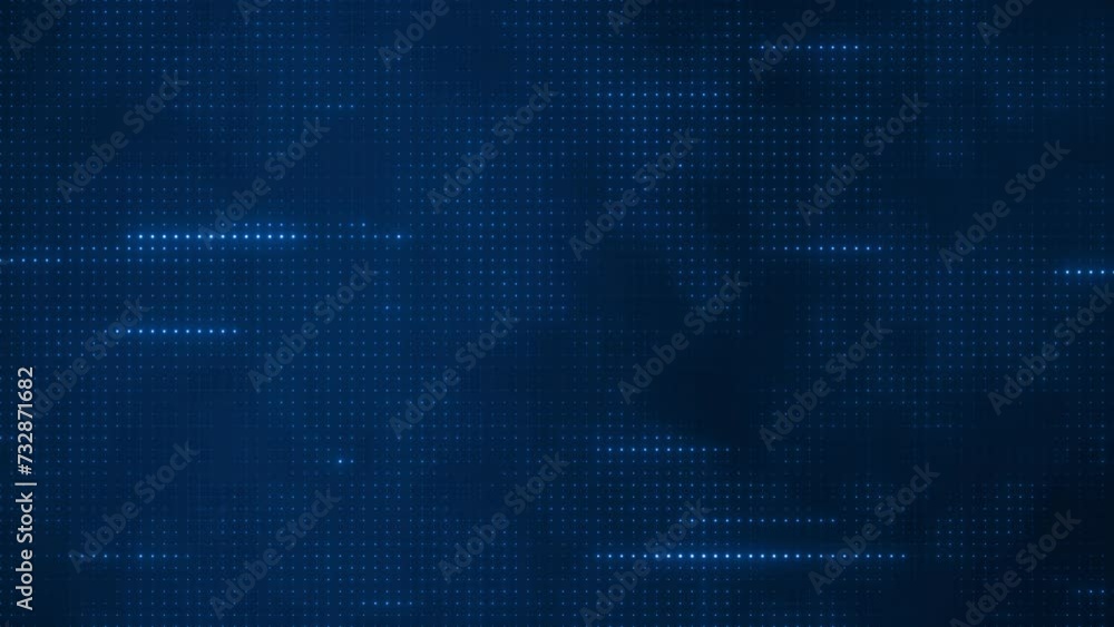 Poster animated abstract dark blue big data technology background, motion of digital data flow, virtual hi-