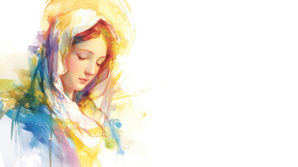 Virgin mary watercolor Religious design art, Mary, holy Mary