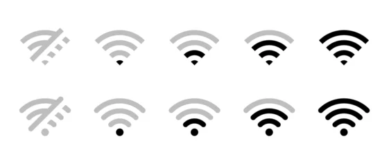Fotobehang Wifi signal level icon vector in flat style. Wireless network sign symbol © ElsaNur