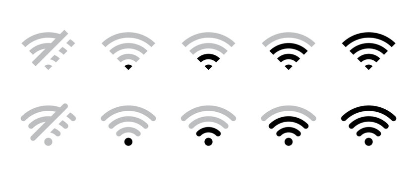 Wifi signal level icon vector in flat style. Wireless network sign symbol
