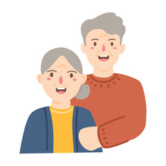 Obraz premium elderly man and woman smiling and greeting