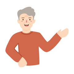 grandfather pointing gesture pose