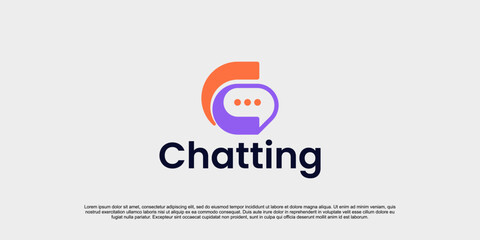 Initial letter C for Chat Logo. Chatting Logo App