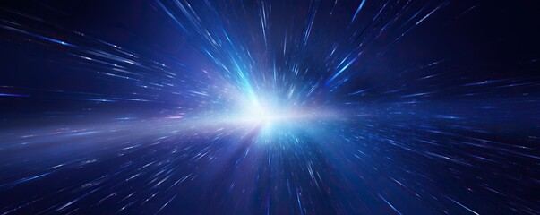 Blue hyperspace of warp speed and light trail speed