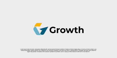 Growth up logo, arrow shape icon marketing company