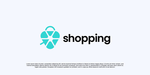 online shop logo, Shopping cart logo and shopping bags logo vector