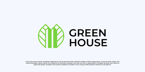 Green House logo Design vector, Nature House Logo