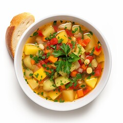 vegetables soup closeup