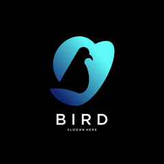 bird silhouette design colorful gradient