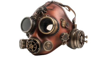 vintage gas mask isolated on white cut out 