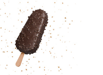3D illustration Chocolate ice cream on white background