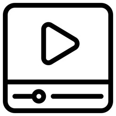 video player icon, simple vector design
