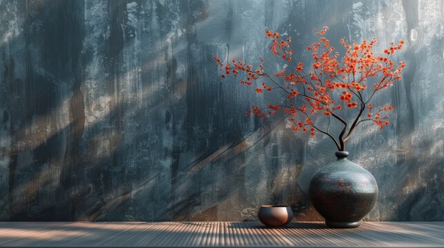 minimalist wallpeper of zen gerden japan,copy space.