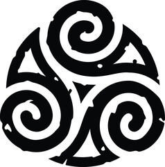 Grunge Inverted Celtic Triskele
