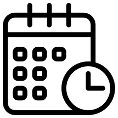 time and date icon, simple vector design