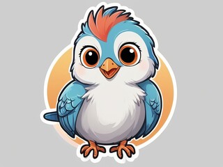 Fototapeta premium Blue bird illustration cartoon