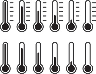 温度計のシンプルなベクターイラストセット - obrazy, fototapety, plakaty