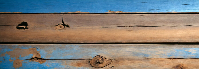Vertical blue wooden planks - rustic village atmosphere.