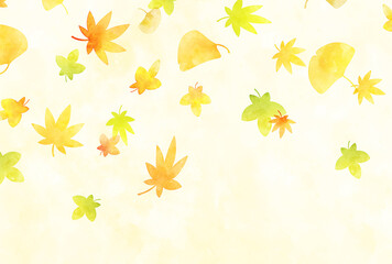 Obraz premium 背景素材_水彩_紅葉