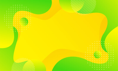 Bright green-yellow gradient background with fluid wave shapes. Abstract modern wallpaper. Suitable for banners, templates, sales, events, ads, pages, web, and more © Ruwaifi
