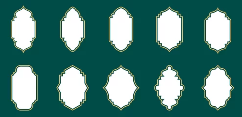 Foto op Plexiglas Set of traditional ornate islamic borders vector illustration. © FerouFYN