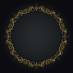 Luxury decorative round frame. Retro ornamental frame, vintage circle ornaments, ornate border. Decorative wedding frames, antique museum image borders. Isolated vector icon
