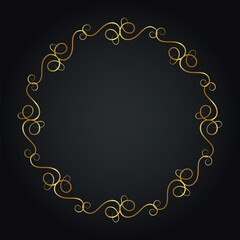 Luxury decorative round frame. Retro ornamental frame, vintage circle ornaments, ornate border. Decorative wedding frames, antique museum image borders. Isolated vector icon