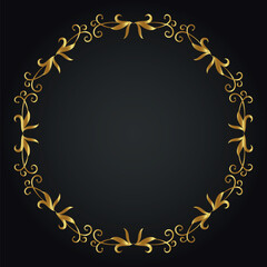 Luxury decorative round frame. Retro ornamental frame, vintage circle ornaments, ornate border. Decorative wedding frames, antique museum image borders. Isolated vector icon