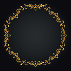 Luxury decorative round frame. Retro ornamental frame, vintage circle ornaments, ornate border. Decorative wedding frames, antique museum image borders. Isolated vector icon