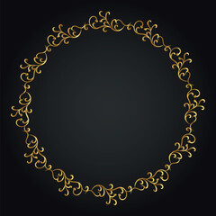 Luxury decorative round frame. Retro ornamental frame, vintage circle ornaments, ornate border. Decorative wedding frames, antique museum image borders. Isolated vector icon