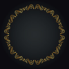 Luxury decorative round frame. Retro ornamental frame, vintage circle ornaments, ornate border. Decorative wedding frames, antique museum image borders. Isolated vector icon